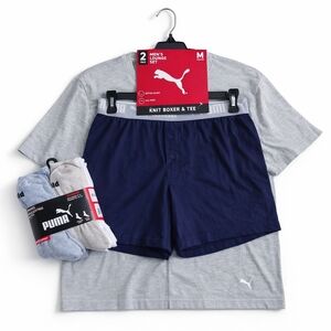 Puma Men's Navy Boxer Briefs with Gray Tee & Socks Set